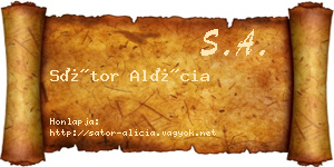 Sátor Alícia névjegykártya